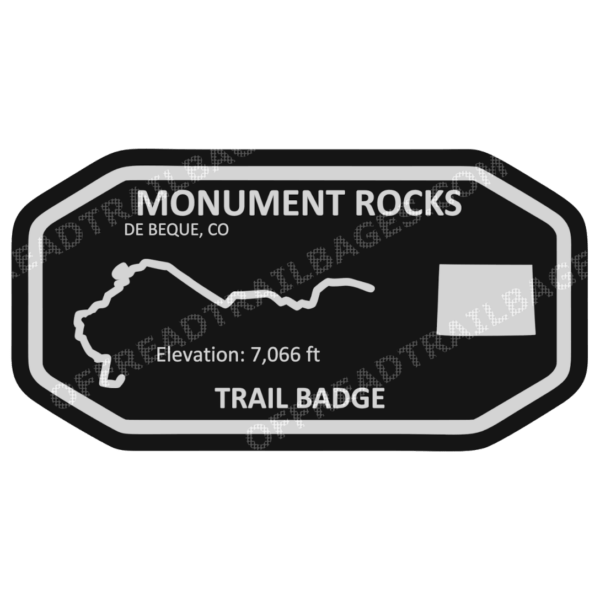 Monument Rocks - De Beque CO - Off-Road Trail Badge